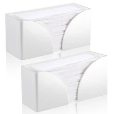 2PCS White Paper Towel Dispenser Countertop, AcrylicPaper Towel Holder for Ba...