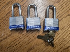 Master Lock Padlocks 3 Locks 4 Keys All 3  Locks Used The Same Key No 3