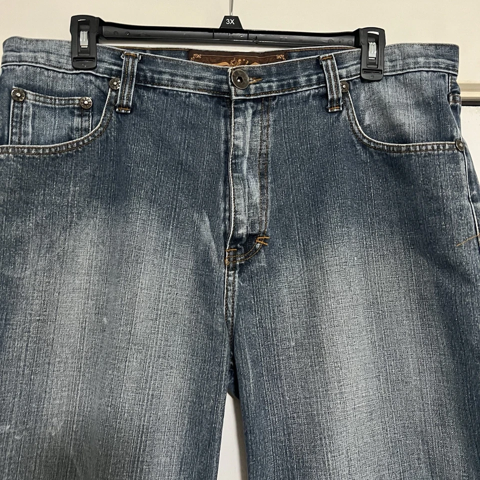 Pantalones Cortos de Jean NBN Gear Lavado Oscuro Para Hombre 40 Sueltos Y2K Pantalones Cortos Bordados Bolsillo Foto 4 de 4