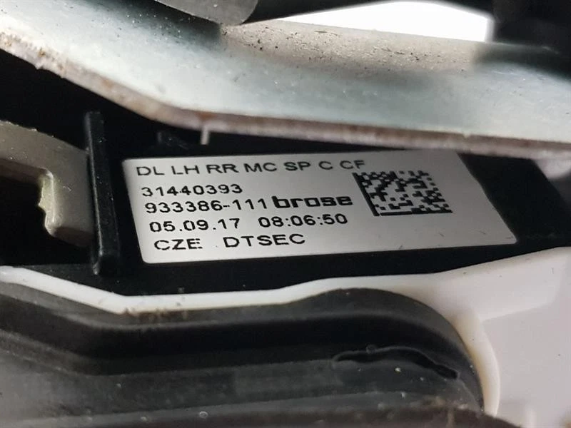 2018 VOLVO V40 REAR DOOR LOCK LH PASSENGER SIDE 5 DOOR HATCHBACK 31440393 - Image 4 of 4