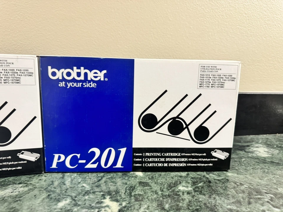 2 Pack Of Sealed OEM Brother PC-201 Print Cartridge Black Fax - New - Image 3 of 4