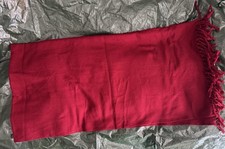 Maroon Burgundy Wool Tibetan Prayer Shawl Meditation Yoga 38  X 79  Monk Zen