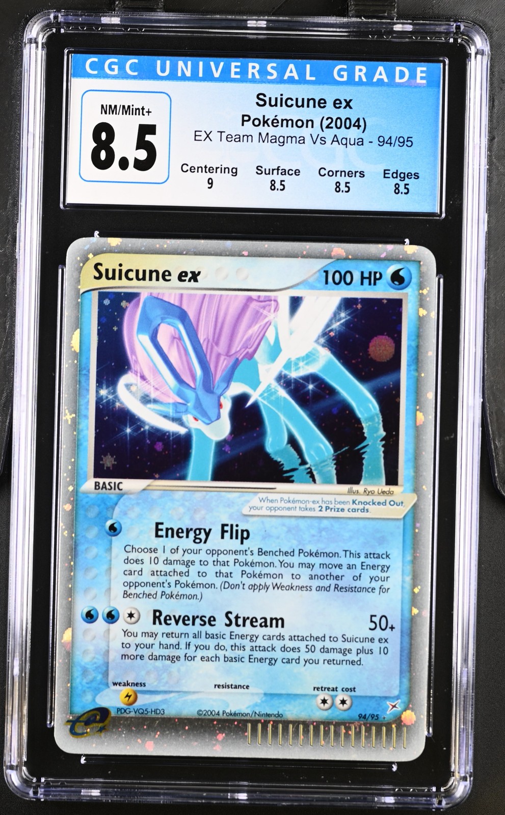 SUICUNE EX 94/95 HOLO EX TEAM MAGMA VS AQUA POKEMON CGC 8.5 NM/MINT+ (Modern 9)