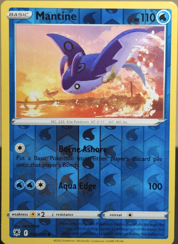 Mantine - 034/189 - Reverse  Holo - Pokemon - Astral Radiance - NM/M
