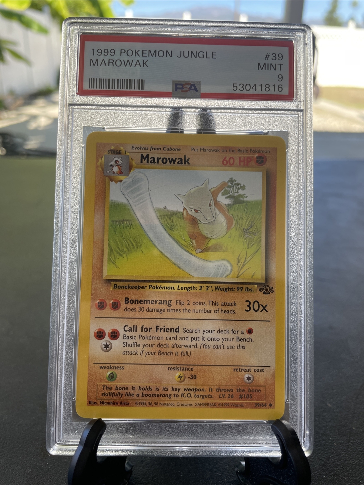 1999 Pokemon Jungle 1st Edition #39 Marowak PSA 9 Mint