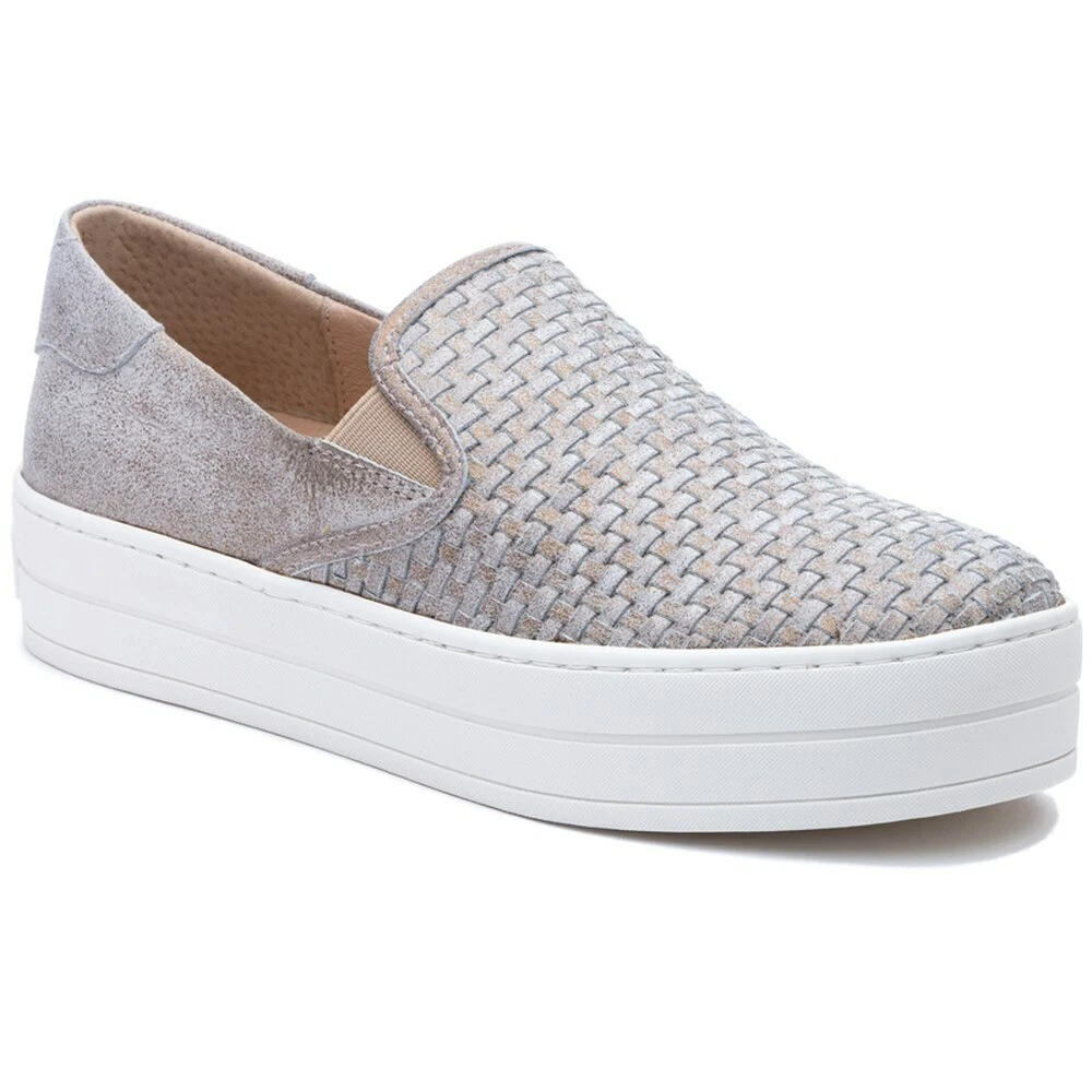 J Slides HALSEY Womens Bronze Platform Slip On Sneakers Shoes