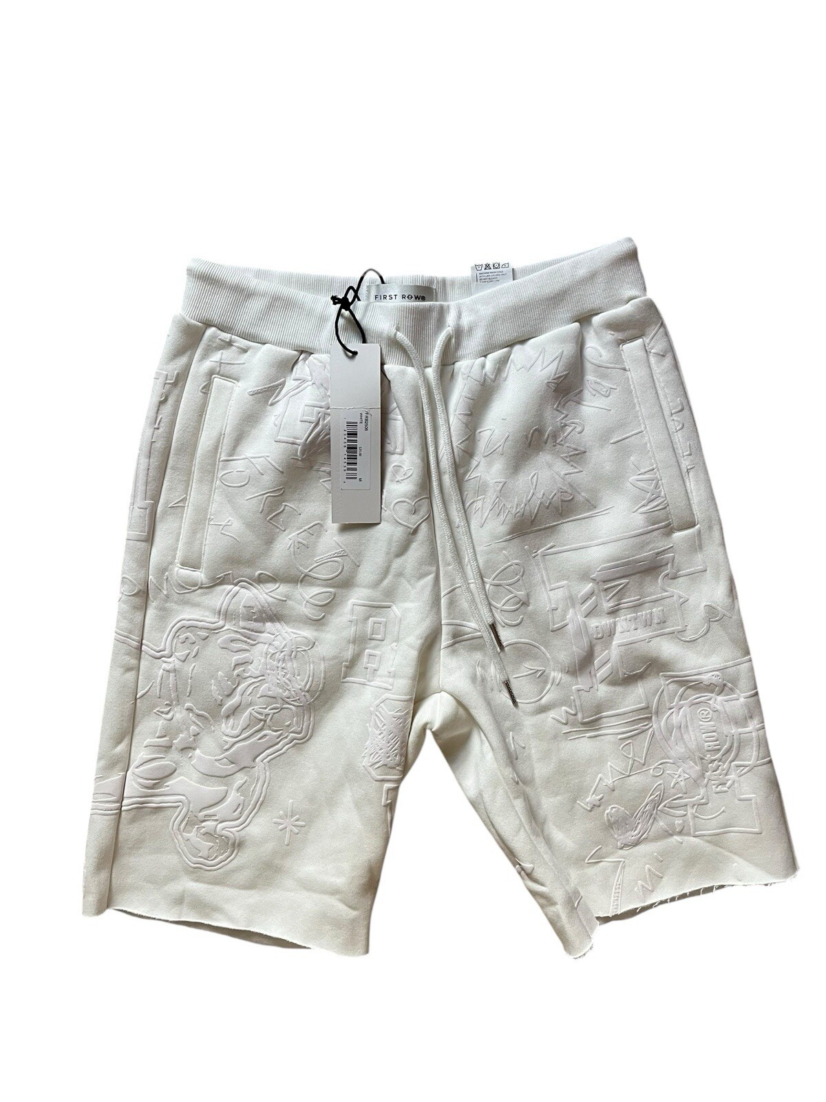 Pantaloncini denim prima fila uomo M testurizzati stampati 3D fondo bianco nuovi con etichetta✅