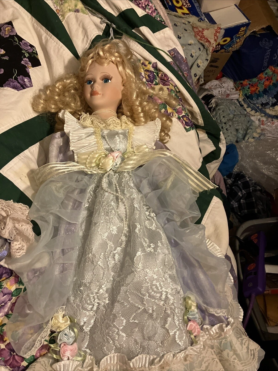 Lacy top blue dress
