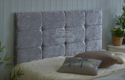 CRUSH VELVET CUBE HEADBOARD IN 20" HIGH -| SINGLE | DOUBLE | KINGSIZE | - Picture 15 of 15