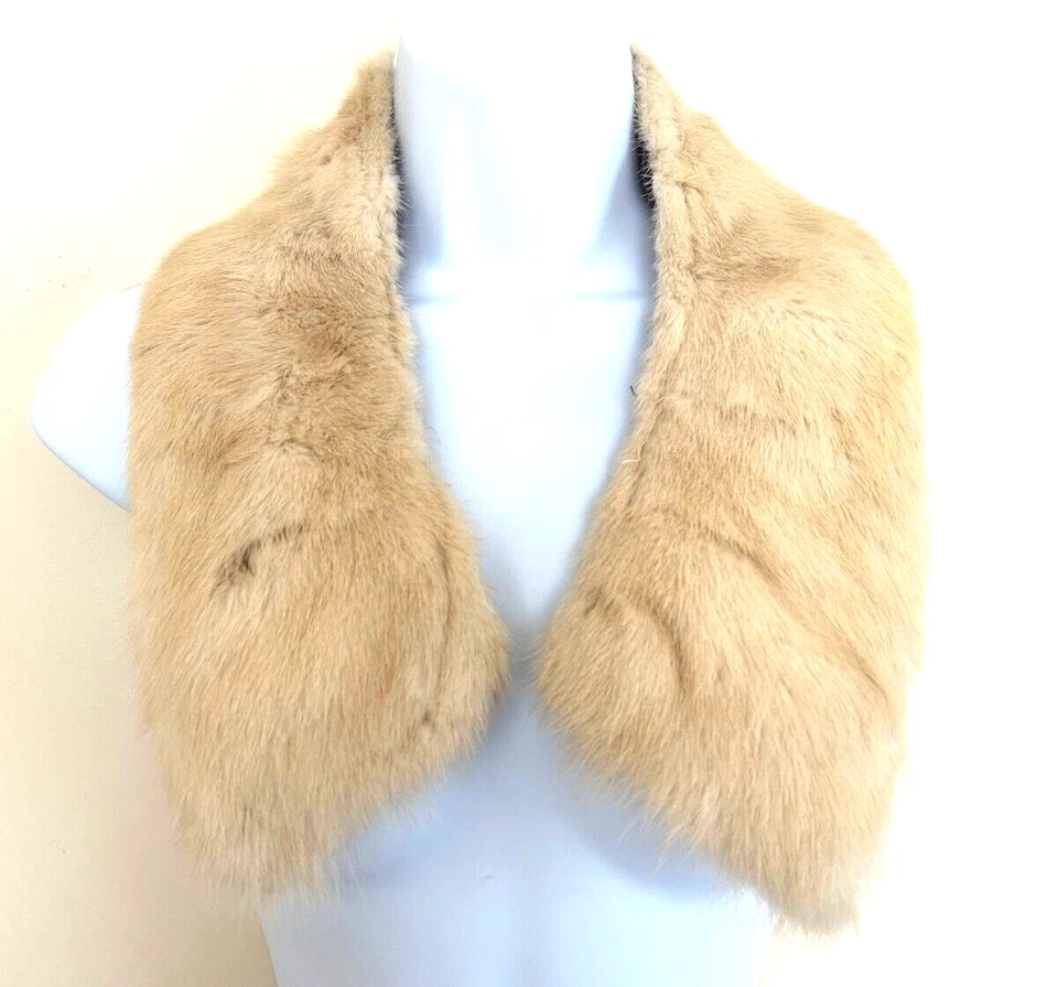 Lot of 6 Genuine Fur Collars Trim Stole Replacement Pieces Fox Mink Blonde Brown - Image 4 of 4