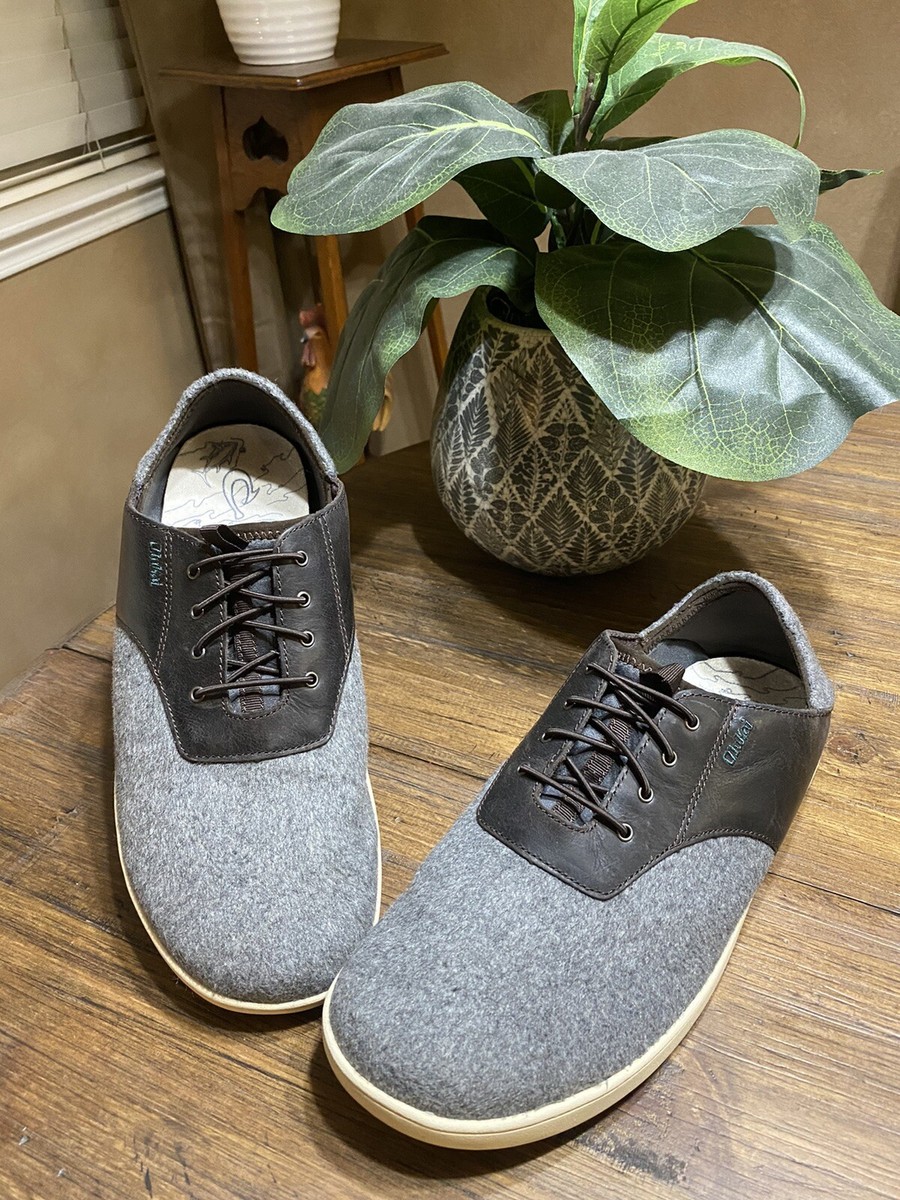 OLUKAI Nohea Moku Hulu Bungee No-Tie Slip On Wool & Leather  display picture 1