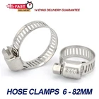 3-10pcs Hose Clamp Adjustable 6-82mm Stainless Steel worm gear hose clip lock