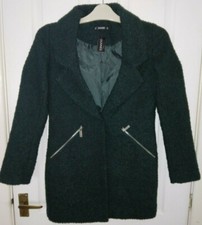 Dunnes Dark Green Buckle Textured Women Coat ,middle Long ,size 8 *