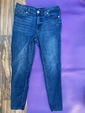 True Religion Halle Mid Rise Super Skinny Blue Jeans - Size Women  s 31
