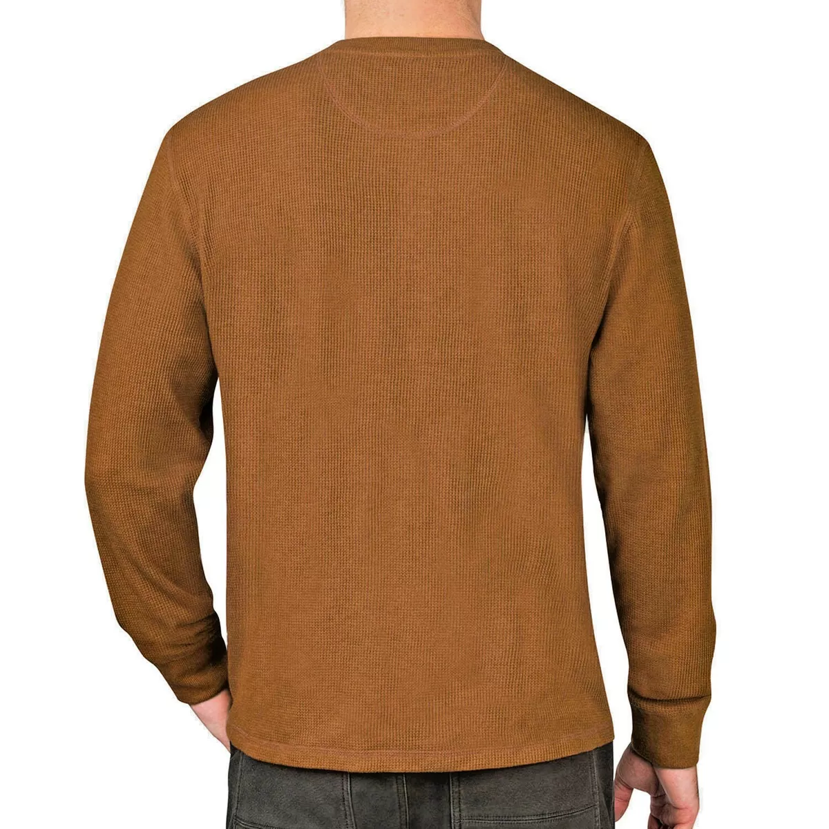 Nueva camiseta t rmica para hombre Henley Jumper cuello abuelo
