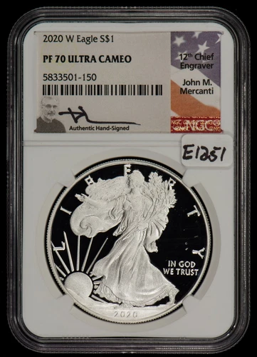 2020-W 1 oz American Silver Eagle - PROOF - Mercanti - NGC PF 70 UC - SKU-E1251