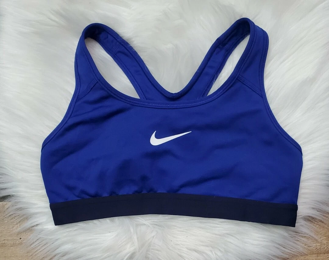 Women's Nike Pro Racerback Sports Bra Size Small Blue /Black