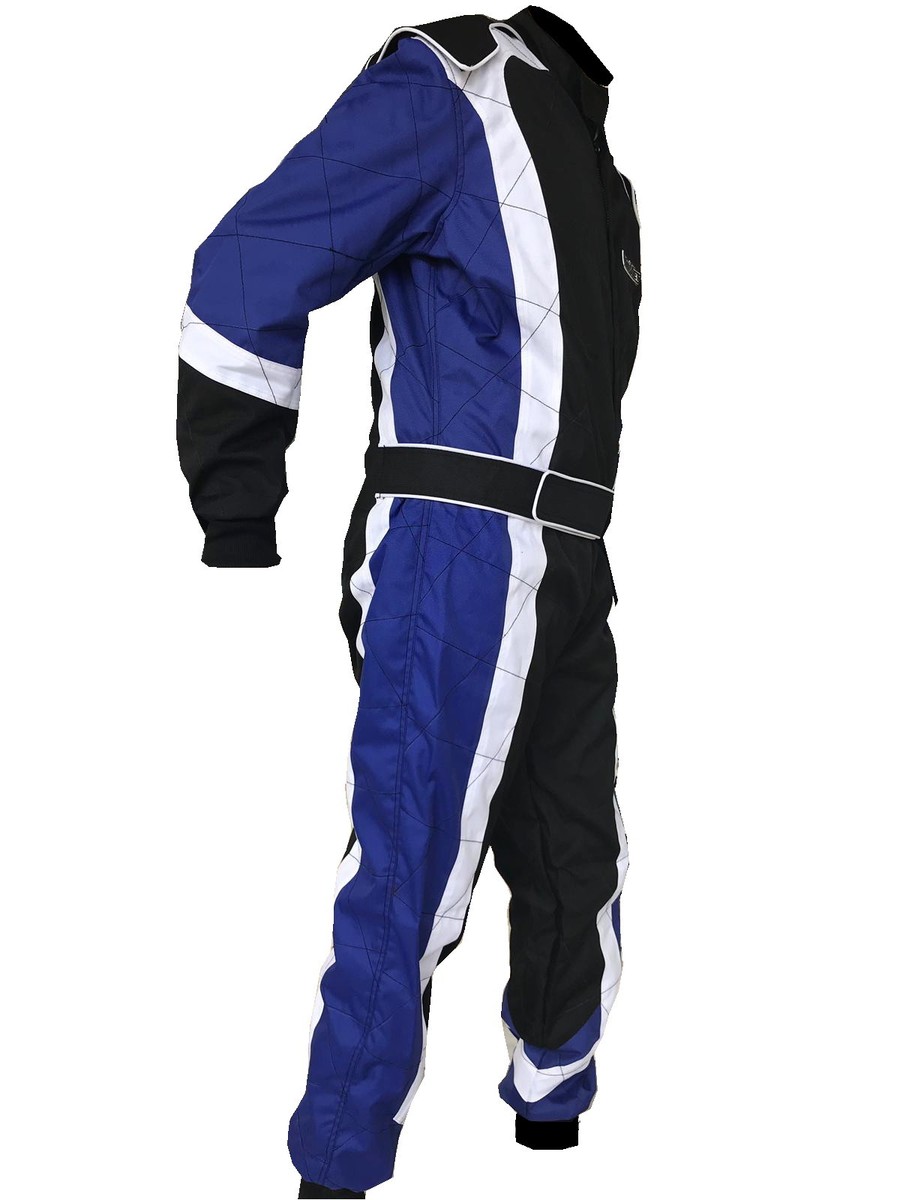 Tuta Da Kart Speed Racewear, Taglia L, Colore Blu E Bianco, Lavabile In Lavatrice
