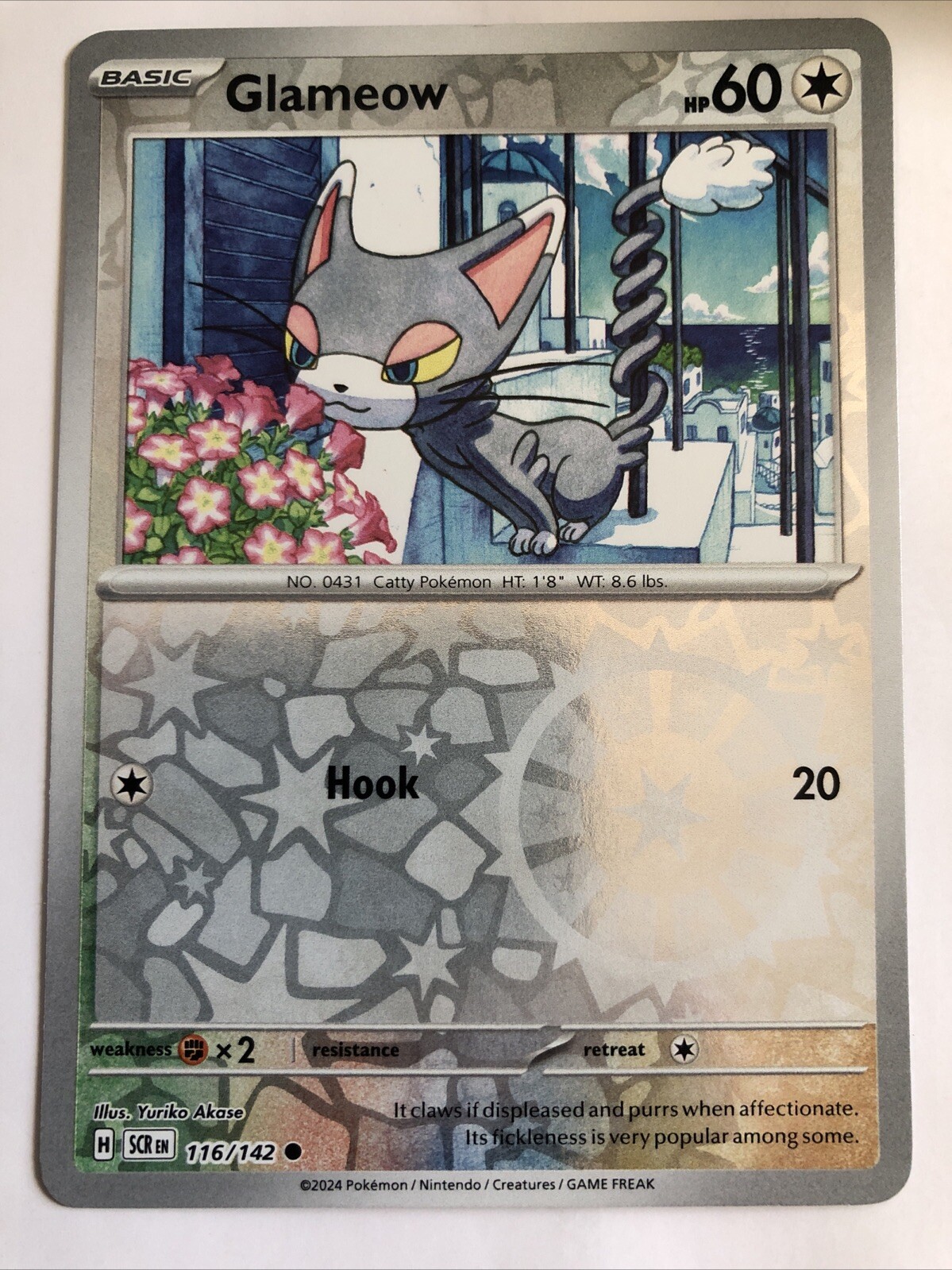 Pokémon TCG Stellar Crown Glameow Reverse Holofoil 116/142 NM