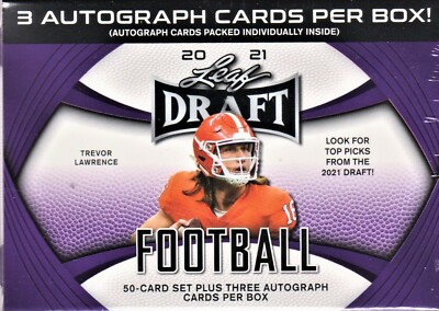 2021 Leaf Draft Hobby sealed unopened blaster box 50 cards plus 3 autographs