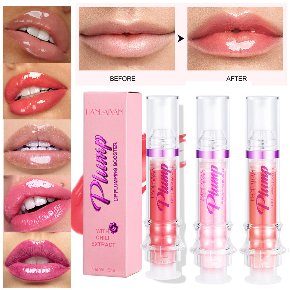 Spicy Lip Plumper Oil Base Makeup Lip Glaze Mirror Lip Gloss Plump Serum Glitter