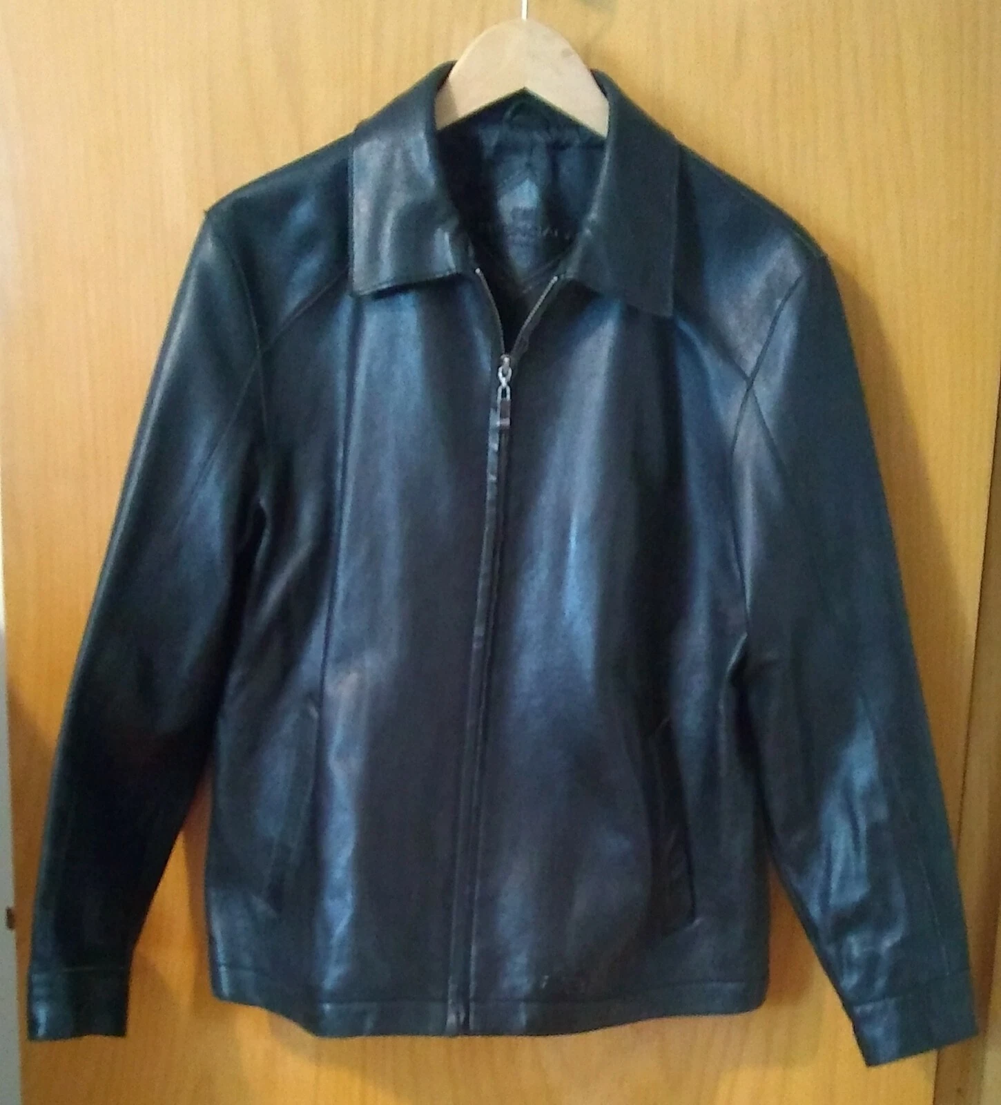Giacca vintage BALENCIAGA Paris da donna in pelle nera taglia 4 (Stati Uniti taglia 10 12)