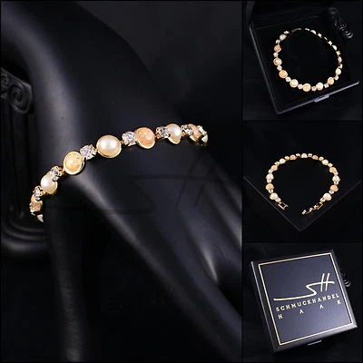 Armband Armschmuck NATUR Bracelet, Gold im Etui, Geschenk Muttertag - Bild 1 von 4