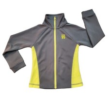 OshKosh B'Gosh Gray Yellow Full Zip Track Jacket Coat SZ 4T Lightweight