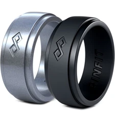 Silicone Rings for Men by Rinfit - Infinity Collection - 2 Rubber rings Set