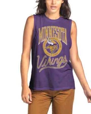 Junk Food Womens NFL Minnesota Vikings Vintage Muscle Tank Top Shirt New XXS-2XL