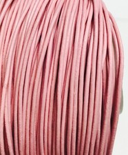 10 Yards Genuine Leather Cord Round Pink Size 2mm Jewelry Supplies