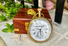 Watch elgin vintage pocket Collectible Antique Brass Pocket Watch W/ Box GIFT