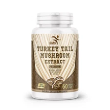 Turkey Tail Mushroom 50% Polysaccharides Extract Powder 60 Veggie Caps Organic