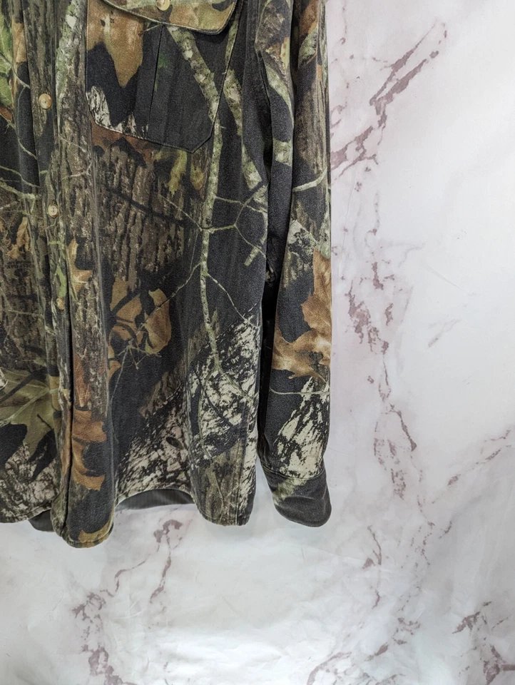 X Scent Shirt Mens XL Camo Blocker Woodland Button Hunting Mossy Oak Break Up - Image 4 of 4