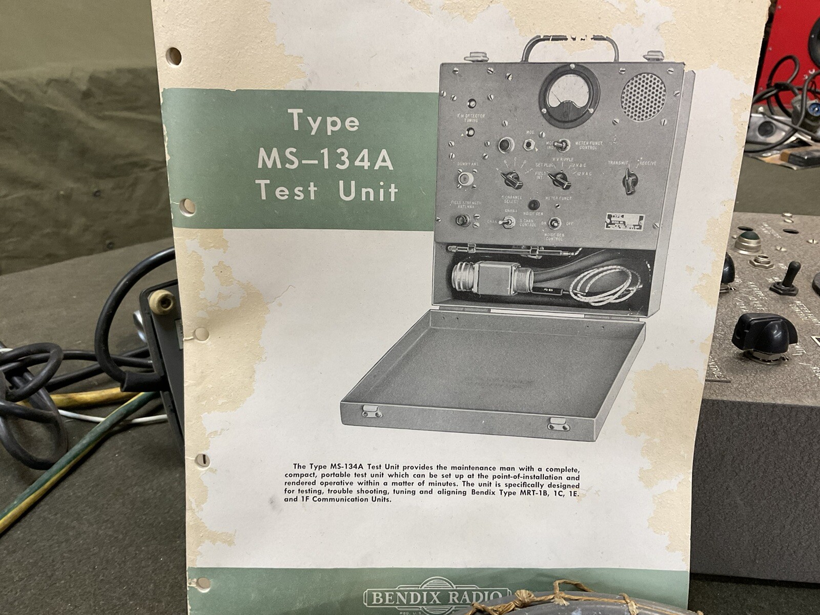 Bendix Military Aircraft Railroad Radio Test Set Ms-134a Complete Nos ...