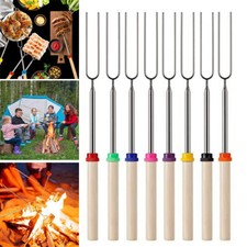 4/8X Marshmallow Toasting Forks Smores Sticks for Fire Pit Telescoping Marshm ..