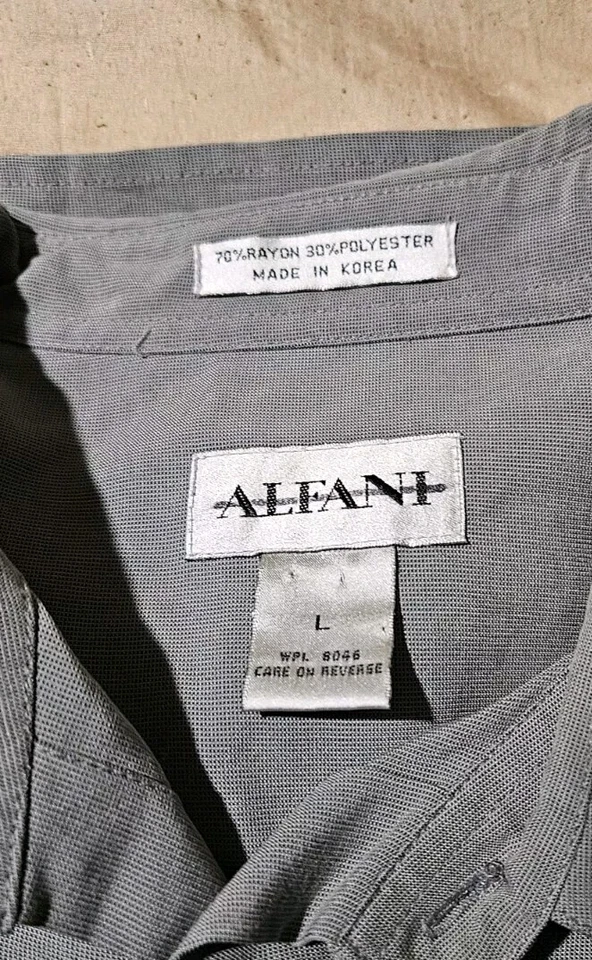 Camisa Alfani Gris Pesada Cuello Abotonado Hombre Talla Grande   Foto 2 de 4