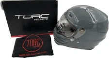 TORC T9 Full Face Retro Motorcycle Helmet Gloss Grey Medium - T908:23