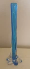 Vintage Blue MURANO Bud VASE elephant foot with a Twisted Stem Art Glass 11"