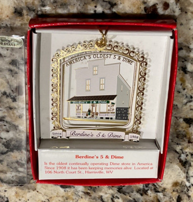BERDINE'S OLDEST 5 & DIME STORE HARRISVILLE WEST VIRGINIA WV CHRISTMAS ORNAMENT
