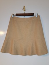 Gap Skirt Womens 4 Camel Lined Short Length Side Zipper Ruffle Hem VINTAGE