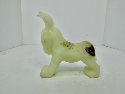 HTF Vintage Fenton Glass Hand Painted Custard Glass Donkey W/label Stunning