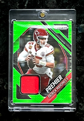 Patrick Mahomes II 2025 Prizm Neon Green Pulsar PREMIER Mem Chiefs PJY-PMA