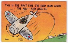 WWII Humor Postcard Pilot Flying Plane Laredo Texas Air Gunnery School 1943