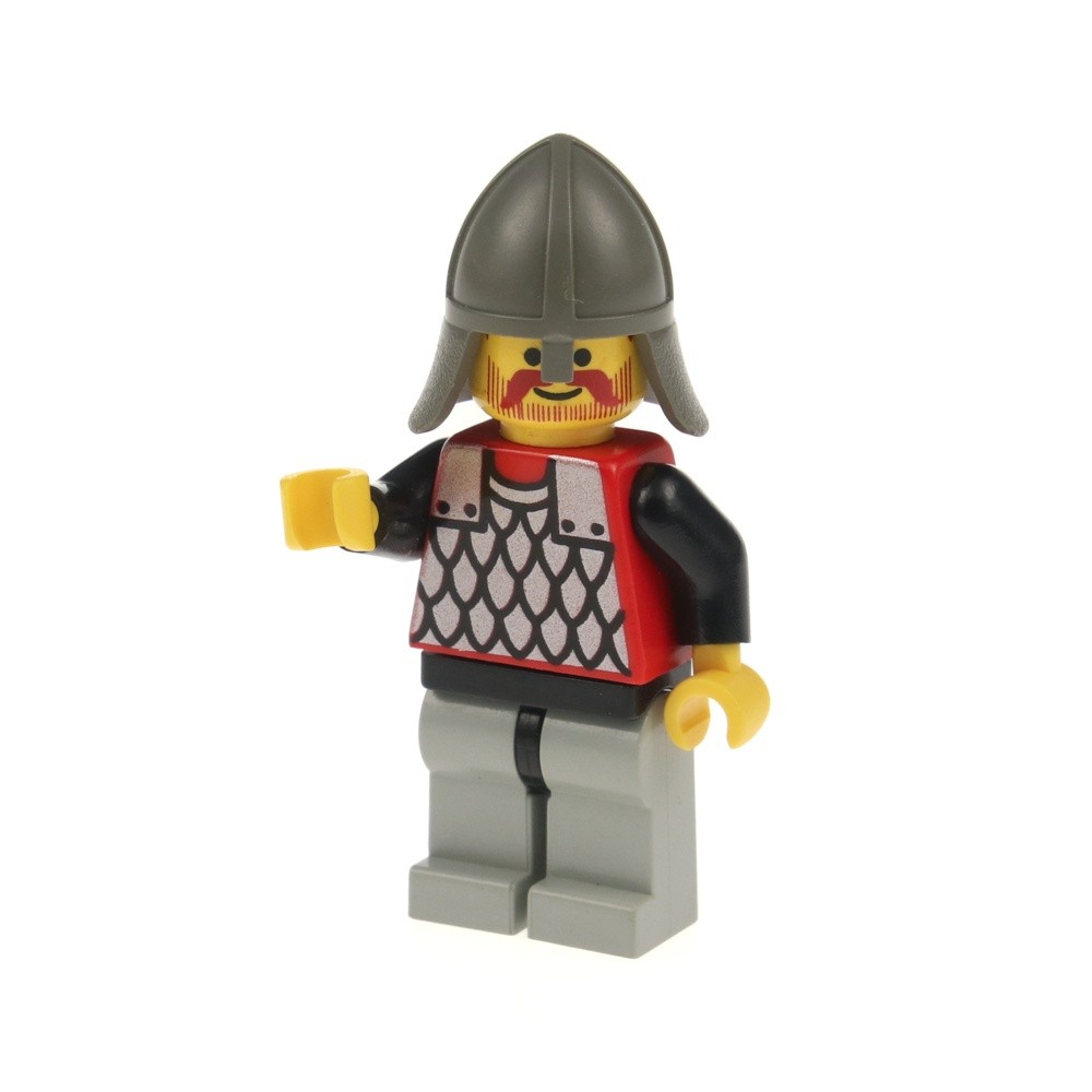 1x LEGO Minifigure Castle Black Knights Chainmail Tunic Helmet 6057