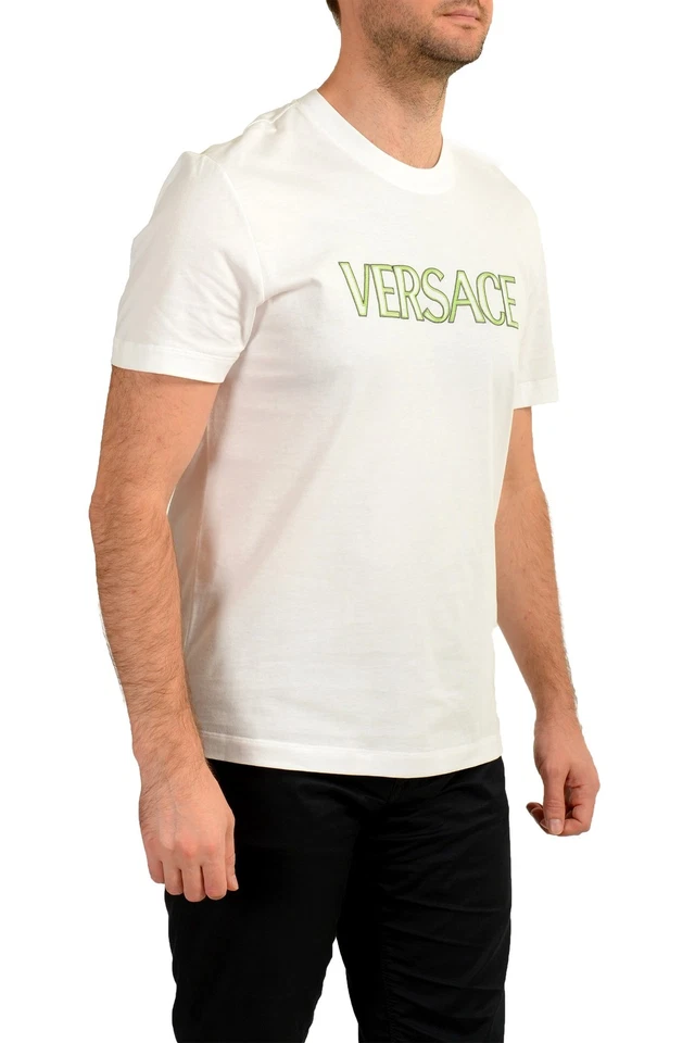 Camiseta de manga corta Versace para hombre blanca y como nueva con estampado de logotipo US L IT 52 Foto 2 de 4