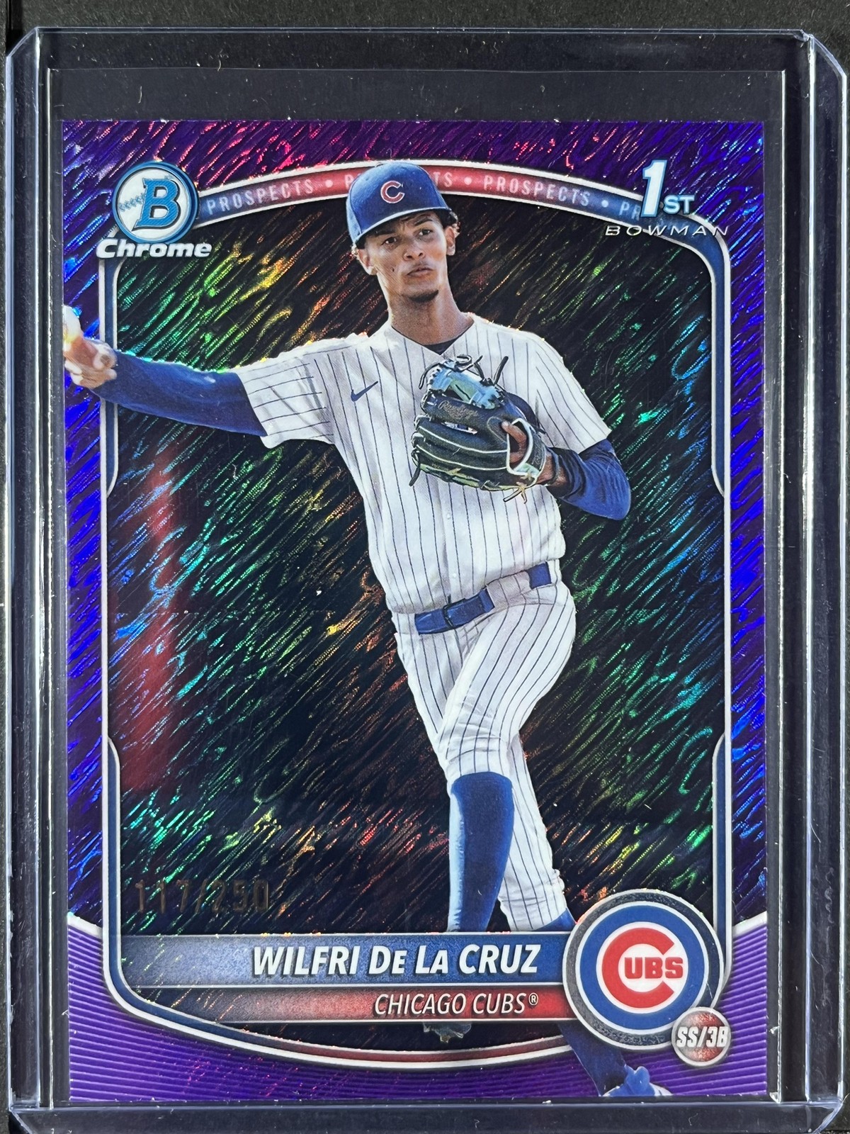 2025 Bowman Chrome #BCP-209 Wilfri De La Cruz Purple Shimmer #/250 250016