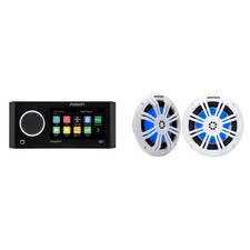 Kicker 51KM604WL KM 6.5" 4  LED Marine Coaxial Speakers - Pair , Bundled with...