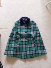 Vintage 1970s Girl's Tartan Woollen Cape