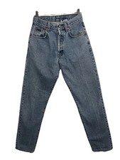 Vintage Calvin Klein Jean Women 5 Blue Cotton Denim Straight Button Fly Made USA